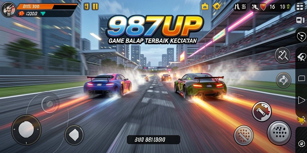 Tampilan gameplay 987UP yang seru menampilkan balapan mendebarkan dan grafik fantastis.