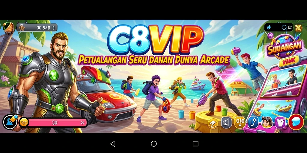 Tampilan aksi seru dalam gameplay C8VIP yang memikat.