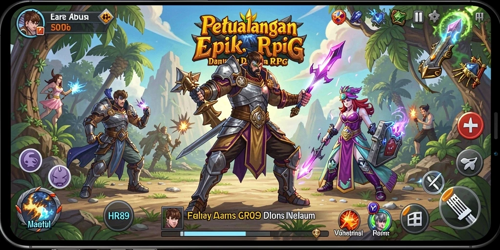 Tampilan gameplay RPG yang mengesankan dan penuh aksi.