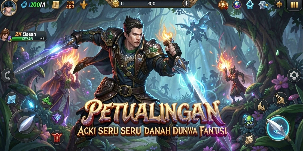 Tampilan gameplay seru J200M dengan aksi pertarungan yang dinamis.
