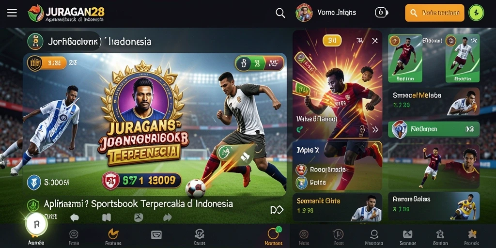 Tampilan utama JURAGAN28 menampilkan opsi taruhan olahraga yang beragam.