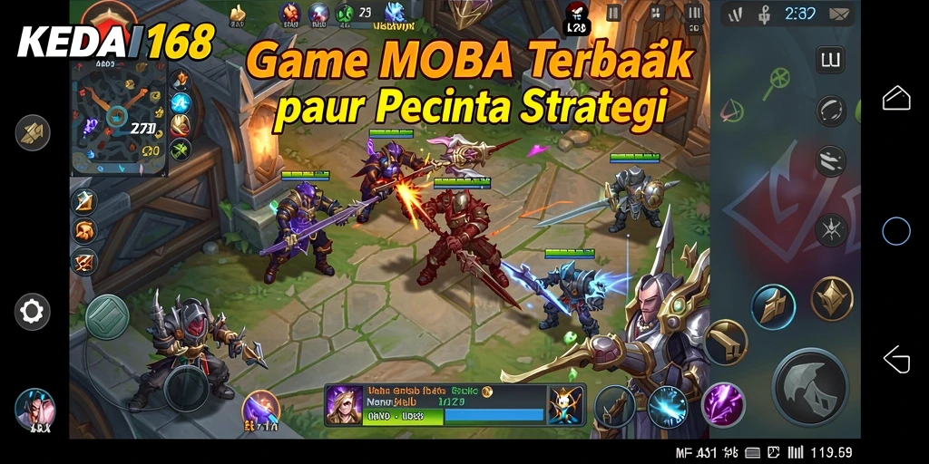 Tampilan seru dari pertempuran MOBA di KEDAI168.