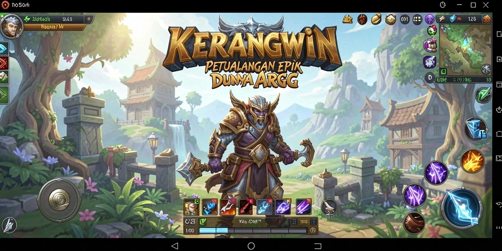 Screenshot gameplay KERANGWIN yang menunjukkan aksi pertarungan seru.