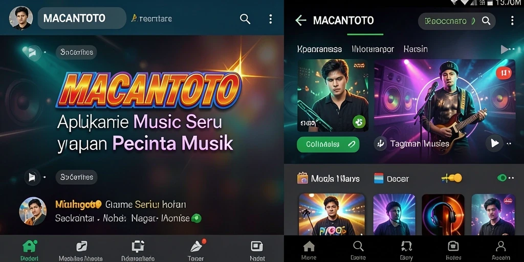 Screenshot gameplay <strong>MACANTOTO</strong> menampilkan pilihan lagu dan kontrol pemutar yang intuitif.