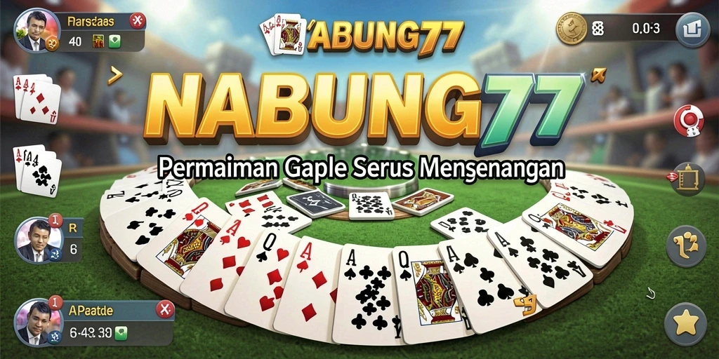 Tampilan gameplay Gaple seru dalam NABUNG77 yang penuh warna.