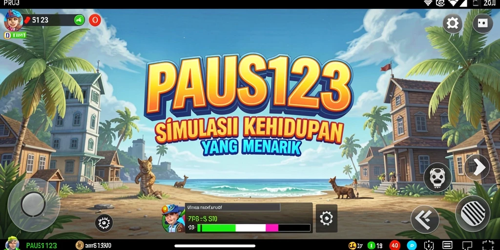 Tangkapan layar PAUS123 menunjukkan pemain membangun dunia virtual yang penuh warna.
