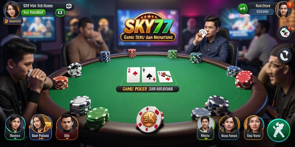 Gameplay SERU dari SKY77 menampilkan permainan poker yang menegangkan.