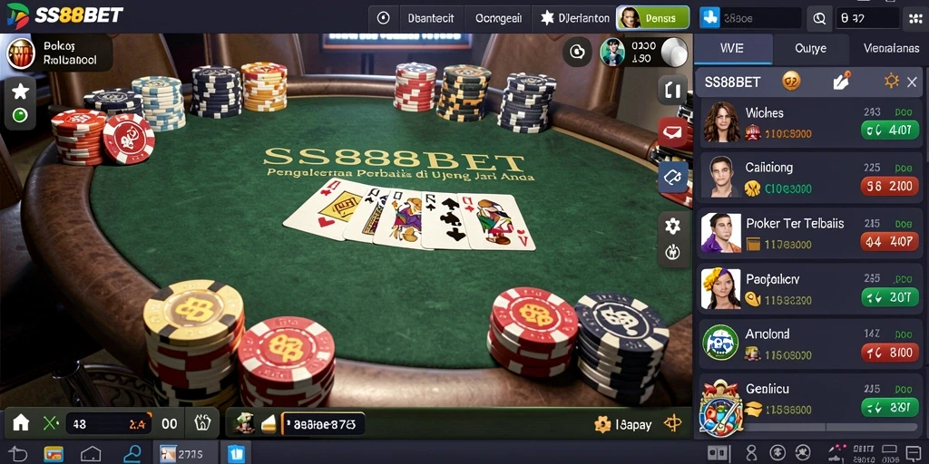 Tampilan gameplay SS88BET yang mendebarkan saat bermain Poker.