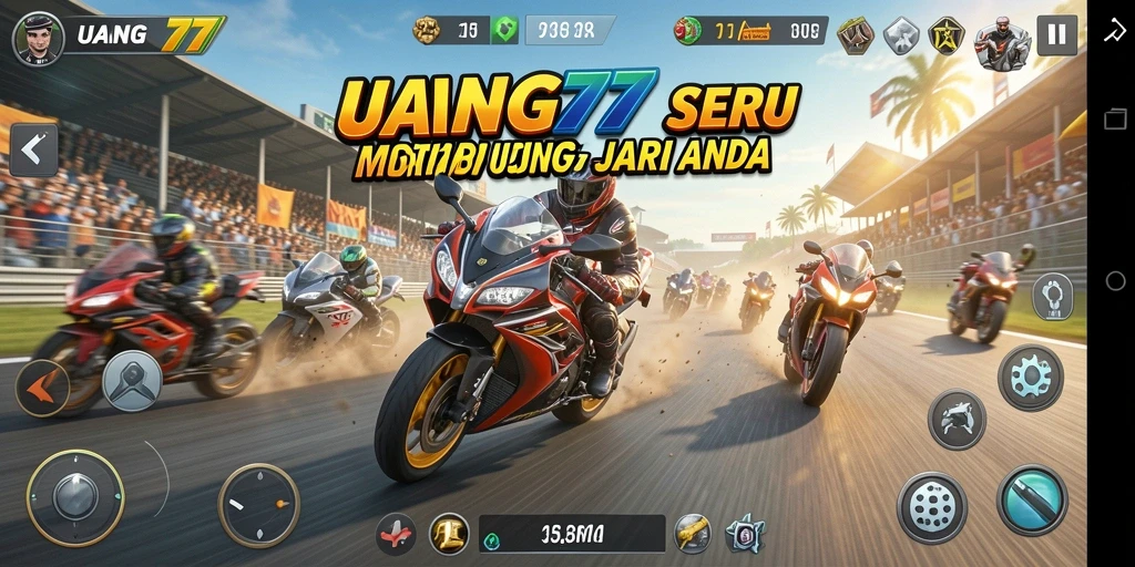 Screenshot utama <strong>UANG77</strong> memperlihatkan adrenalin balapan motor yang intens.