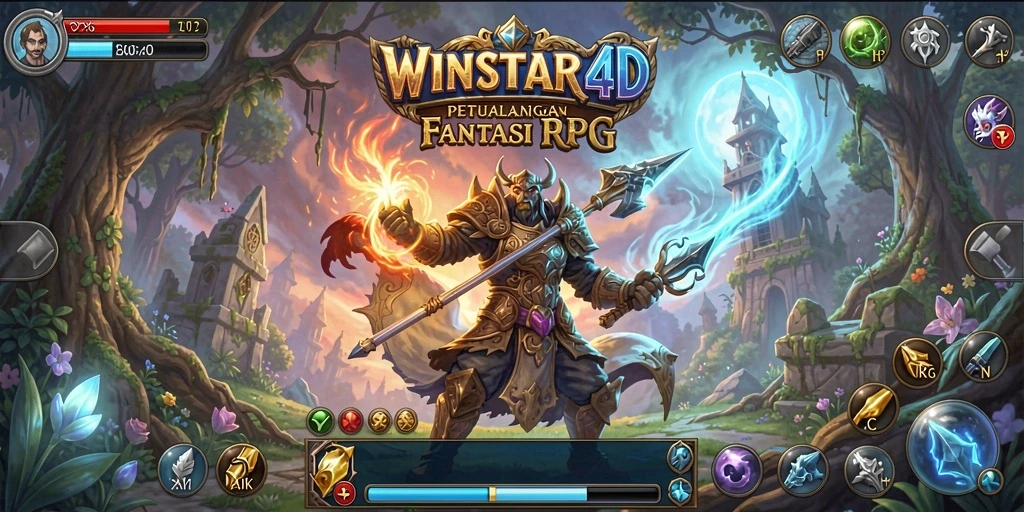Tampilan screenshot gameplay WINSTAR4D yang menampilkan aksi pertempuran epik.