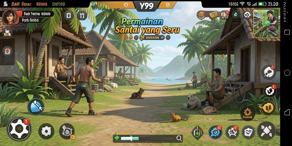 Tangkapan layar Y89 menunjukkan gameplay yang menarik dan penuh warna.